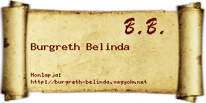 Burgreth Belinda névjegykártya